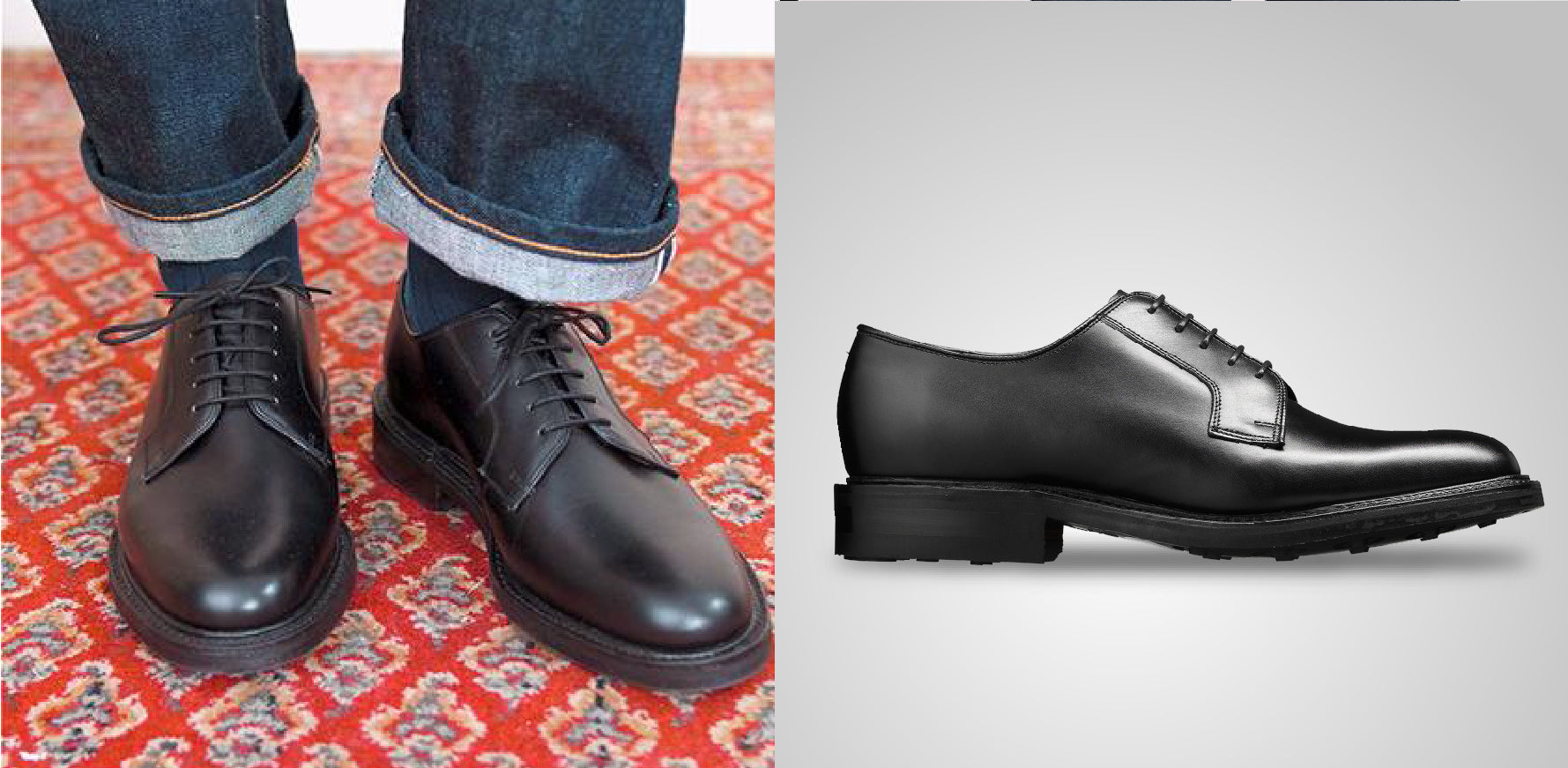 Nairn - Black Leather Derby Shoes By Barker