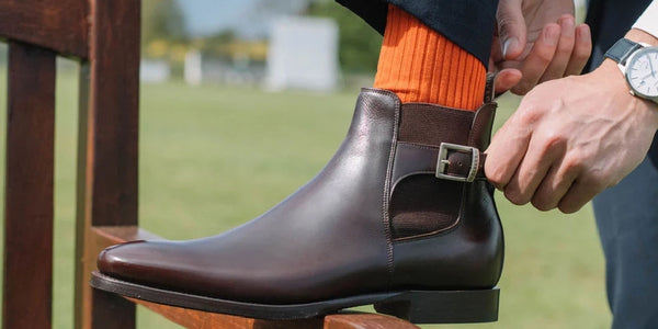 Men's Chelsea boot by Barker Shoes.