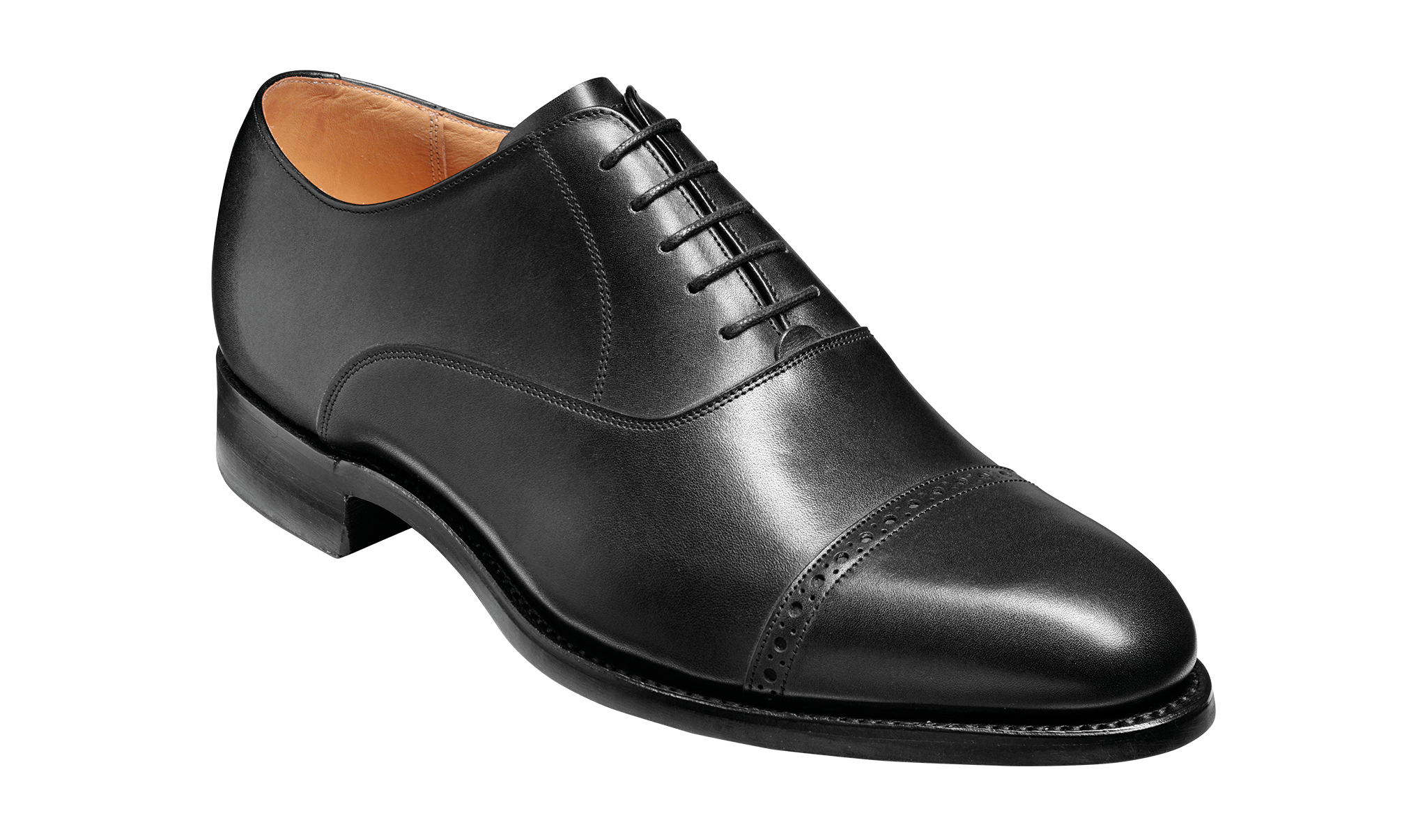 Burford - Una scarpa oxford in pelle di vitello nera premium di Barker.