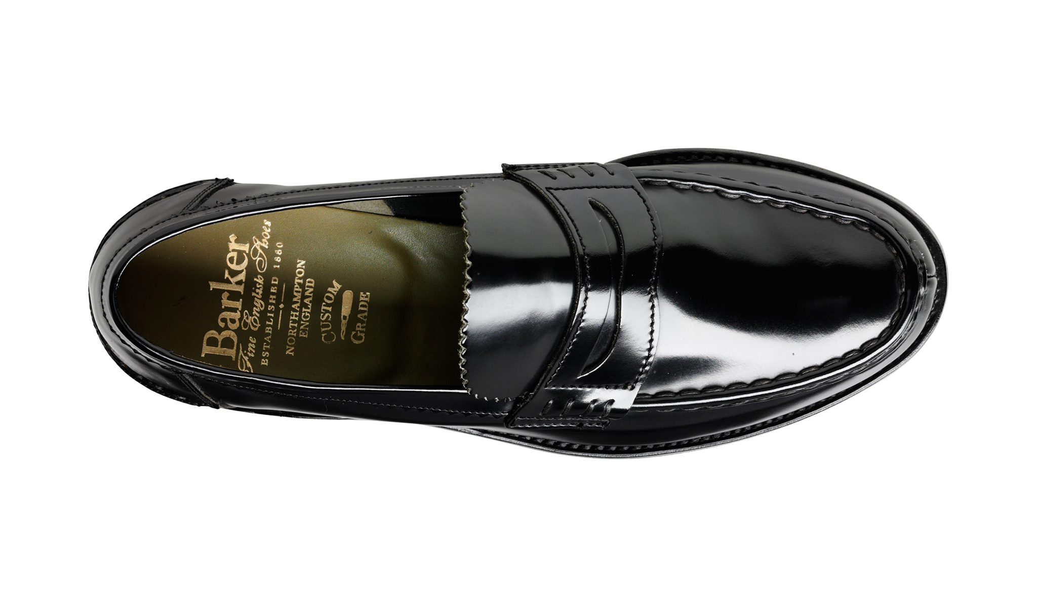 Caruso - Men's Leather Black Penny Loafer By Barker