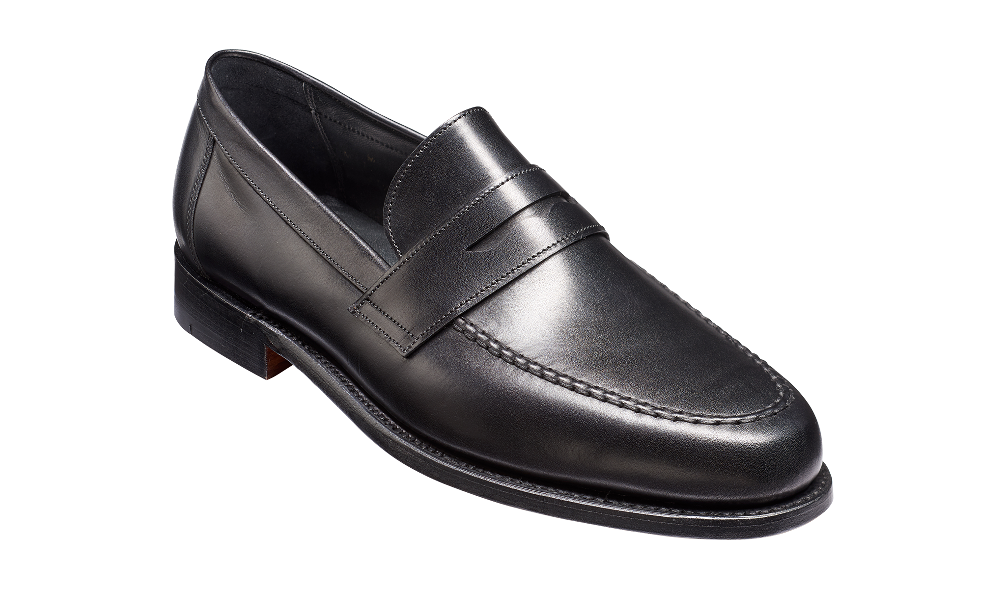 Jevington - A men's black handmade leather loafers by Barker Shoes.