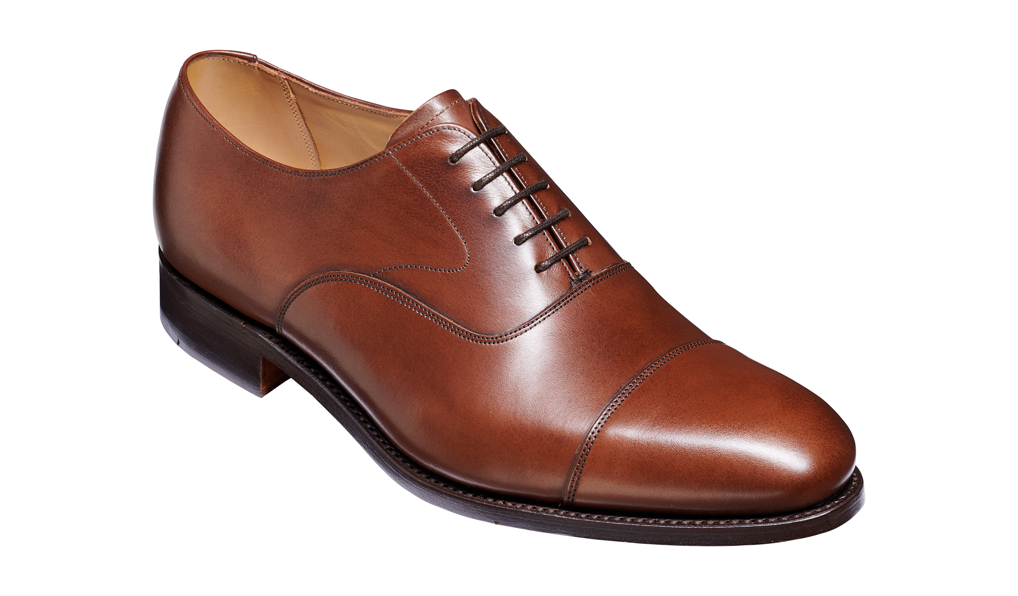 Malvern - Man's Handmade Brown Leather Oxford Shoes From Barker