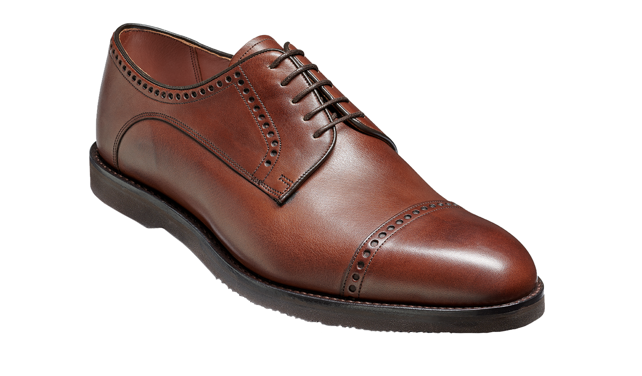 Marcus - Men's Handmade Brown Leather Brogue Derby From Barker