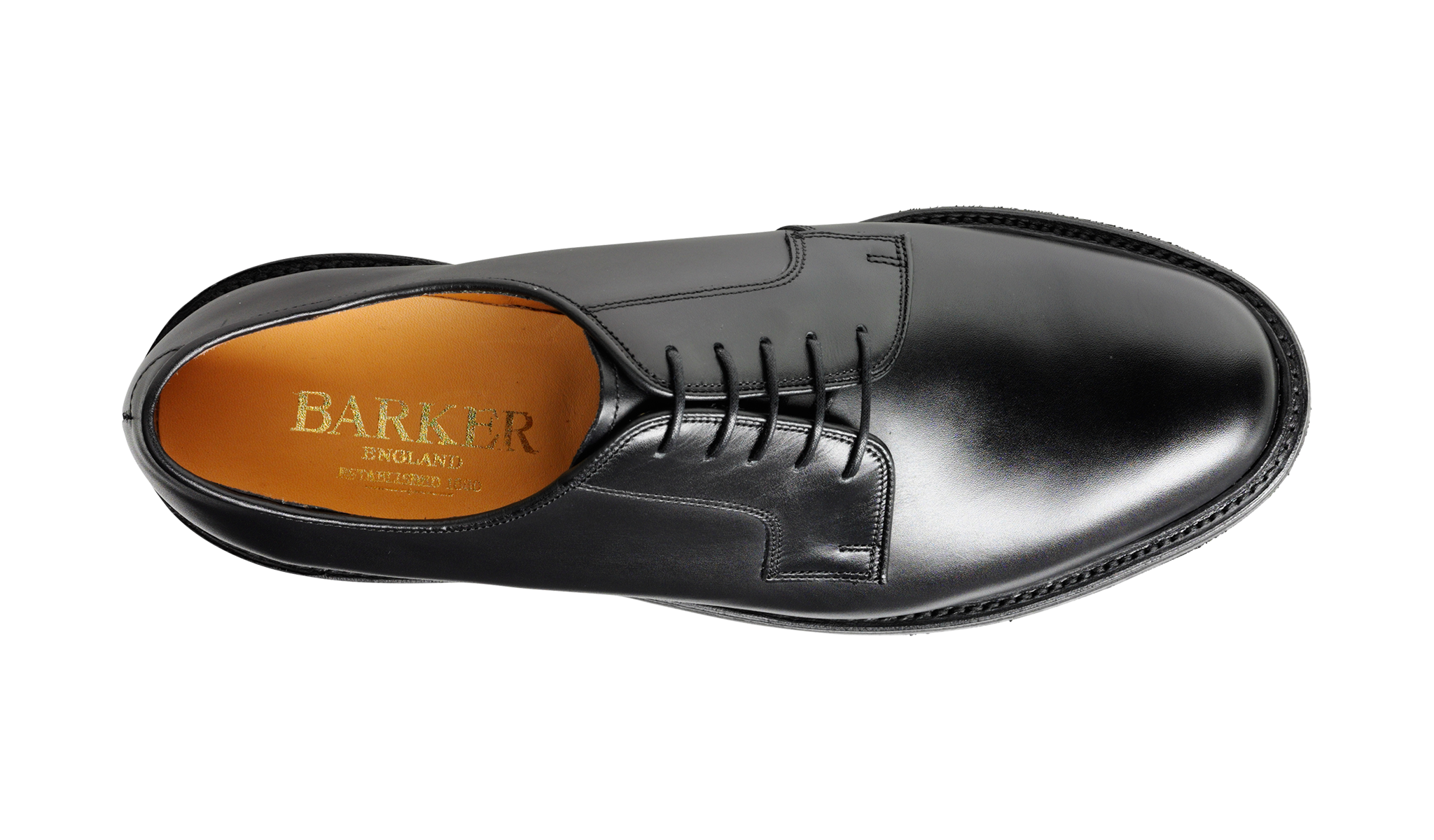 Nairn - Men's Black Leather Derby Shoe By Barker