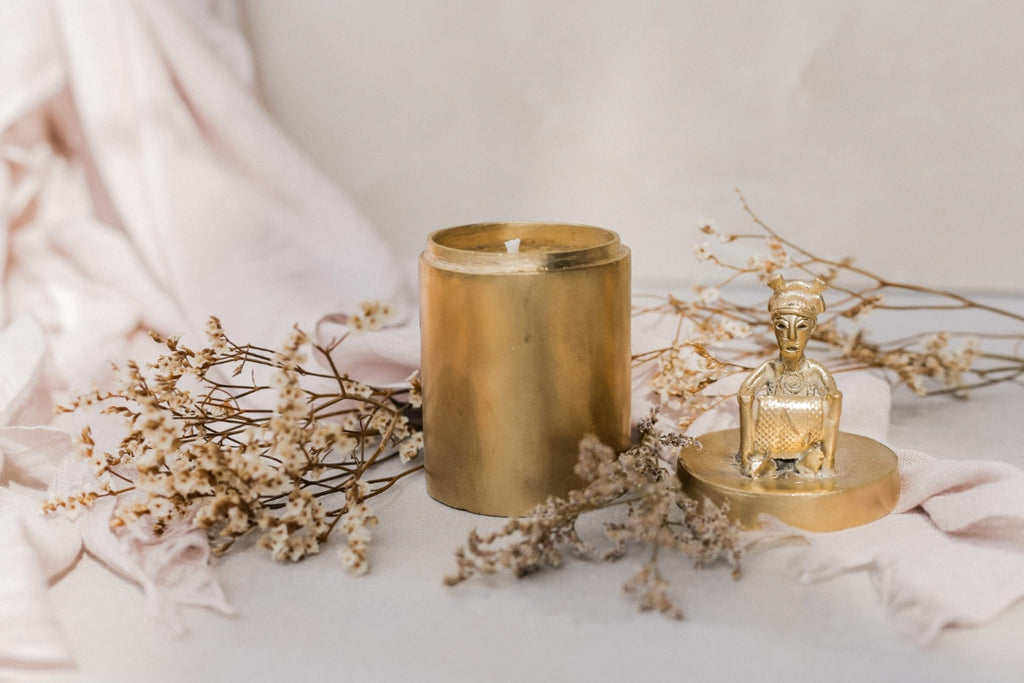 Brass candle holders. A collaboration with Saan Saan and ANTHILL