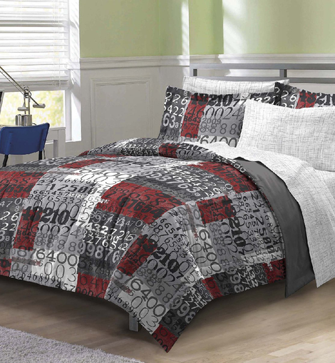 My Room Number Time Ultra Soft Microfiber Boys Comforter Set Gray