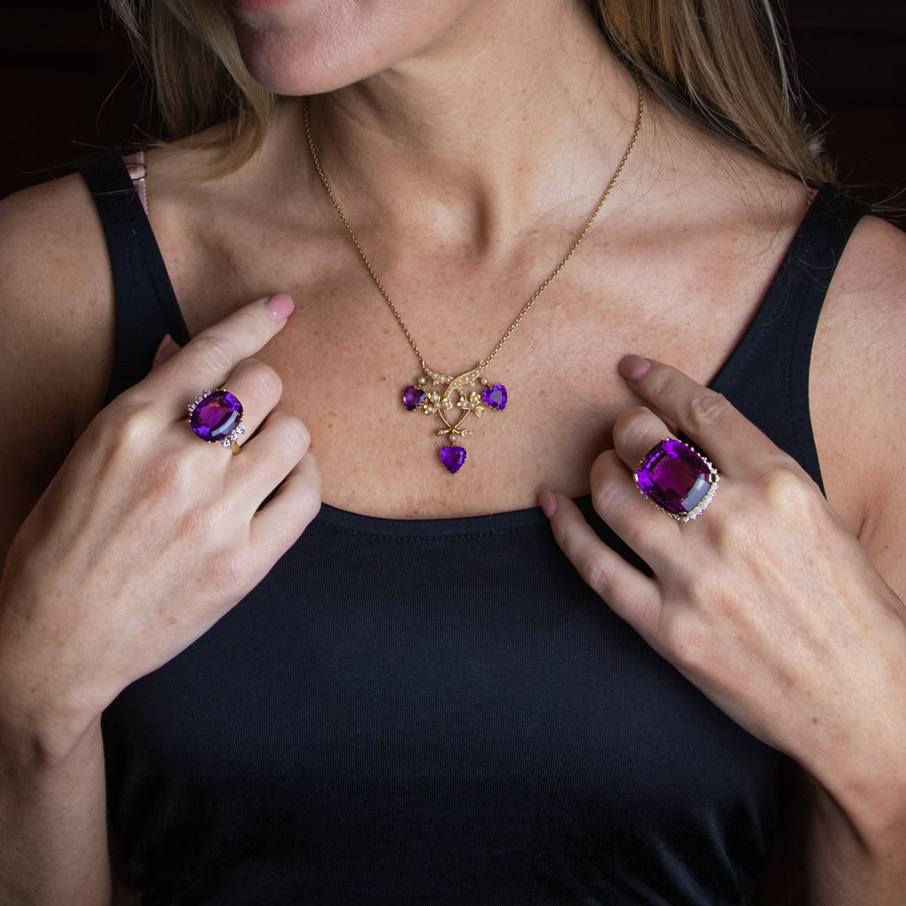Amethyst-Necklace-and-Rings
