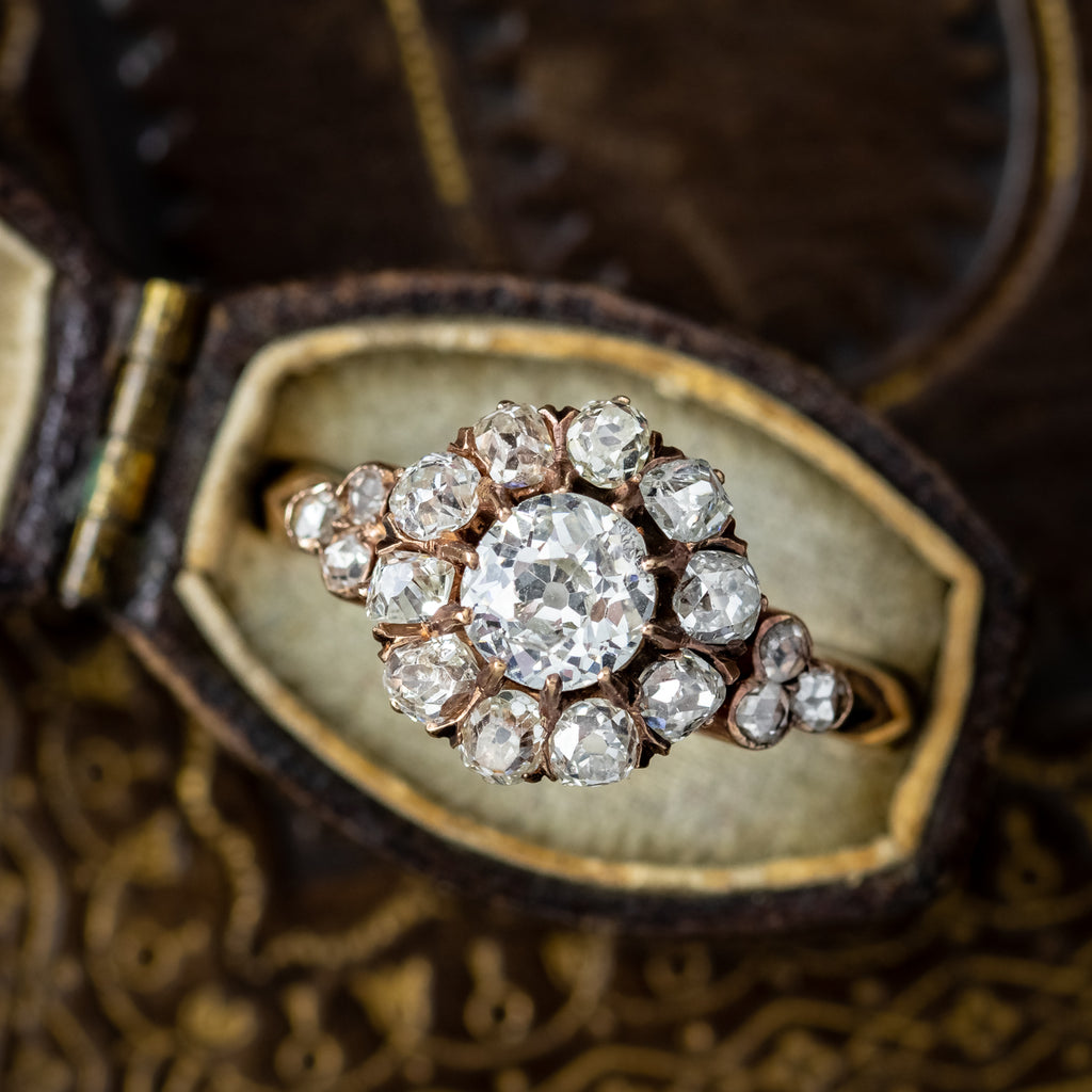 Antique-Gold-Diamond-Cluster-Ring