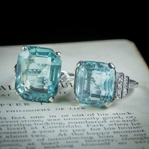 Two Aquamarine Cocktail rings