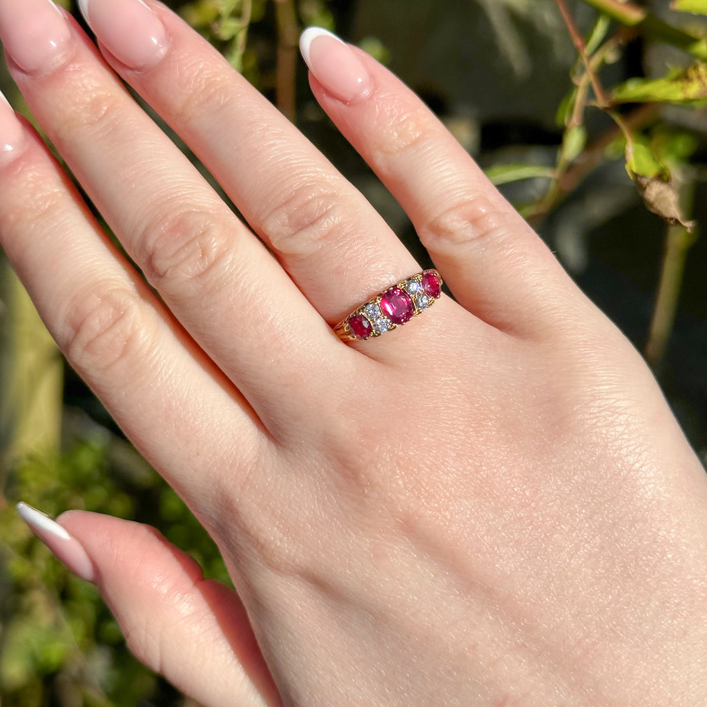 Antique Ruby Diamond Ring worn