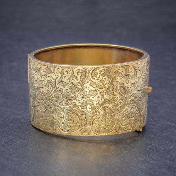 ANTIQUE VICTORIAN BANGLE 18CT GOLD ON SILVER CIRCA 1880 – Antique ...