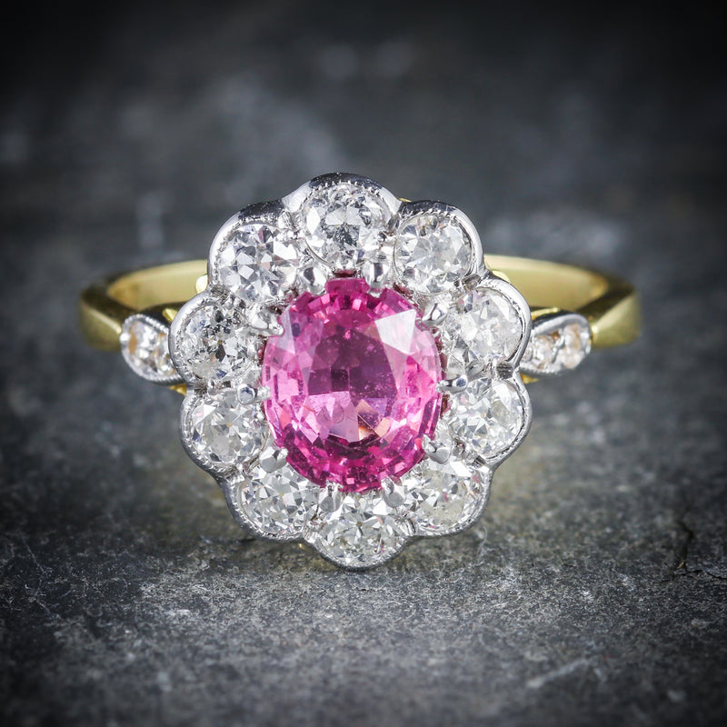 antique pink sapphire ring