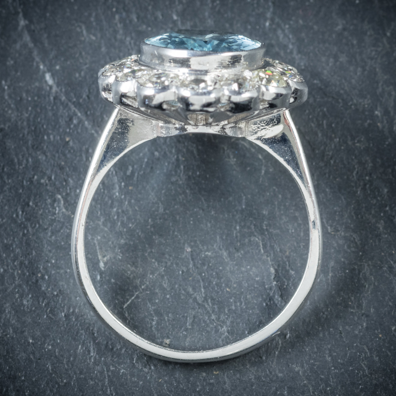 Aquamarine Ring 18ct White Gold 5ct Aqua – Antique Jewellery Online