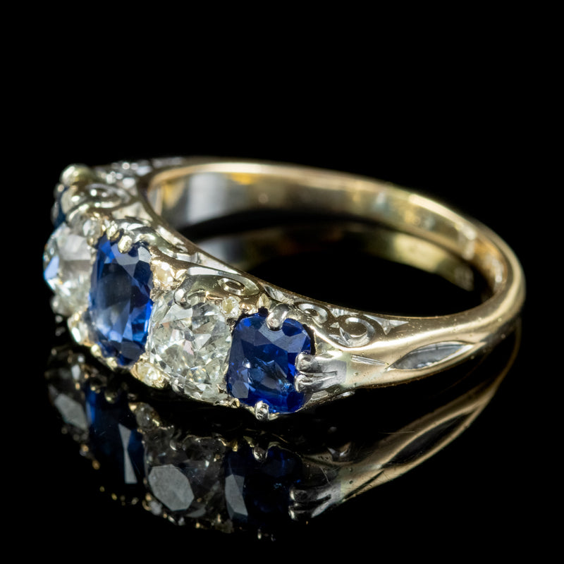 sapphire and diamond victorian ring