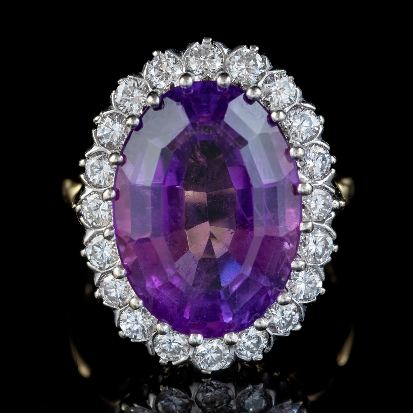 VINTAGE AMETHYST COCKTAIL RING 18CT GOLD 12CT AMETHYST CIRCA 1980 ...