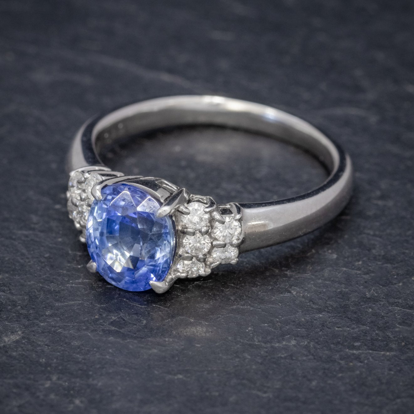 VINTAGE CEYLON SAPPHIRE ENGAGEMENT RING PLATINUM 2.50CT SAPPHIRE ...