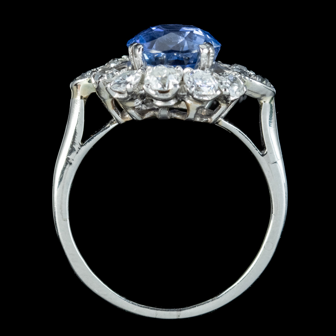 Vintage Sapphire Diamond Cluster Ring 3.30ct Sapphire With Cert Top ?v=1643362729