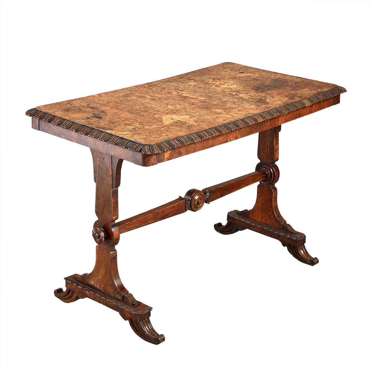 Small Burr Oak Writing Table Jayne Thompson Antiques Inc