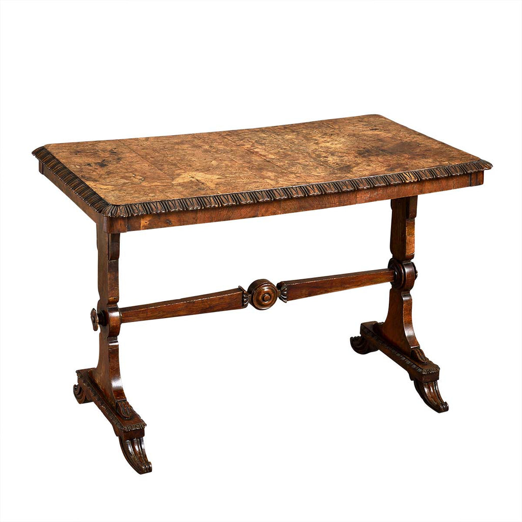 Small Burr Oak Writing Table Jayne Thompson Antiques Inc