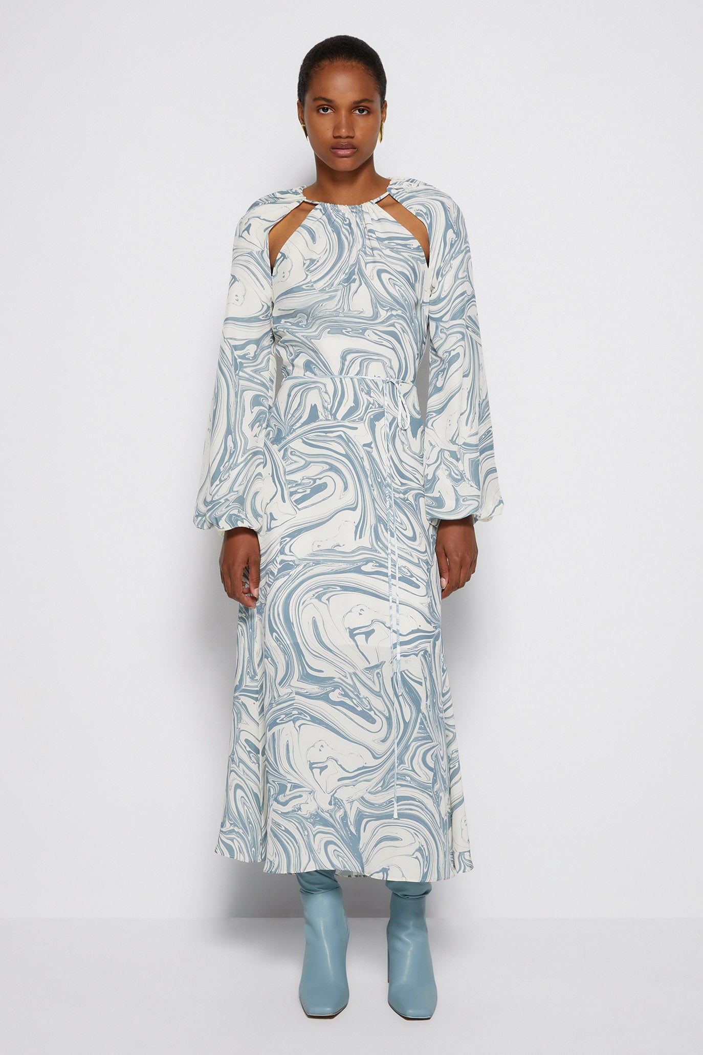 Mellie Marble Print Midi Dress | Jonathan Simkhai