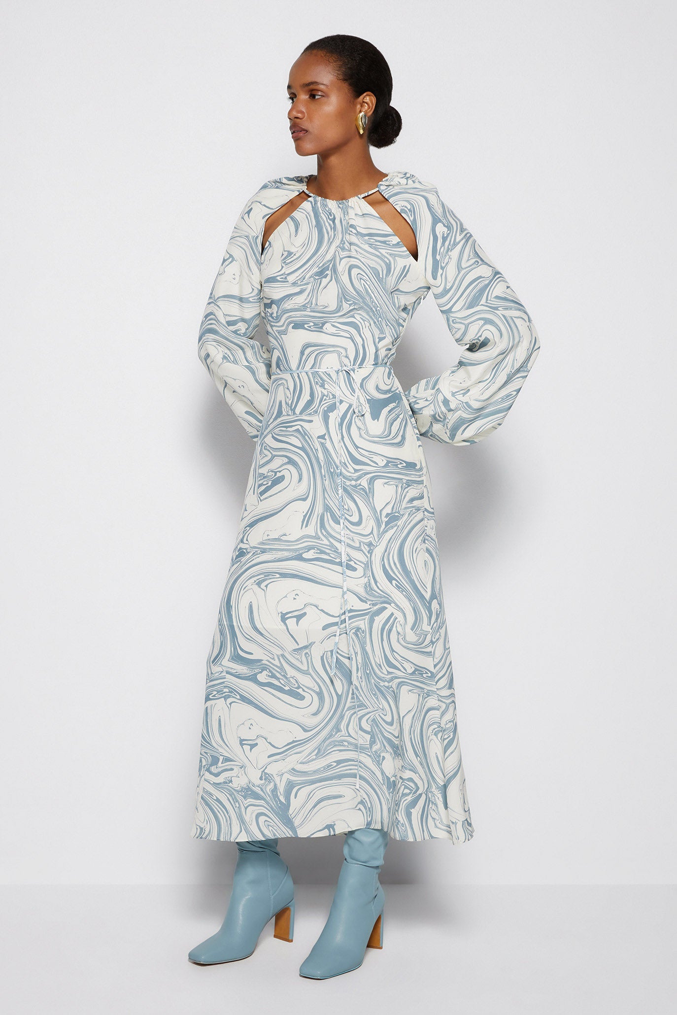Mellie Marble Print Midi Dress | Jonathan Simkhai