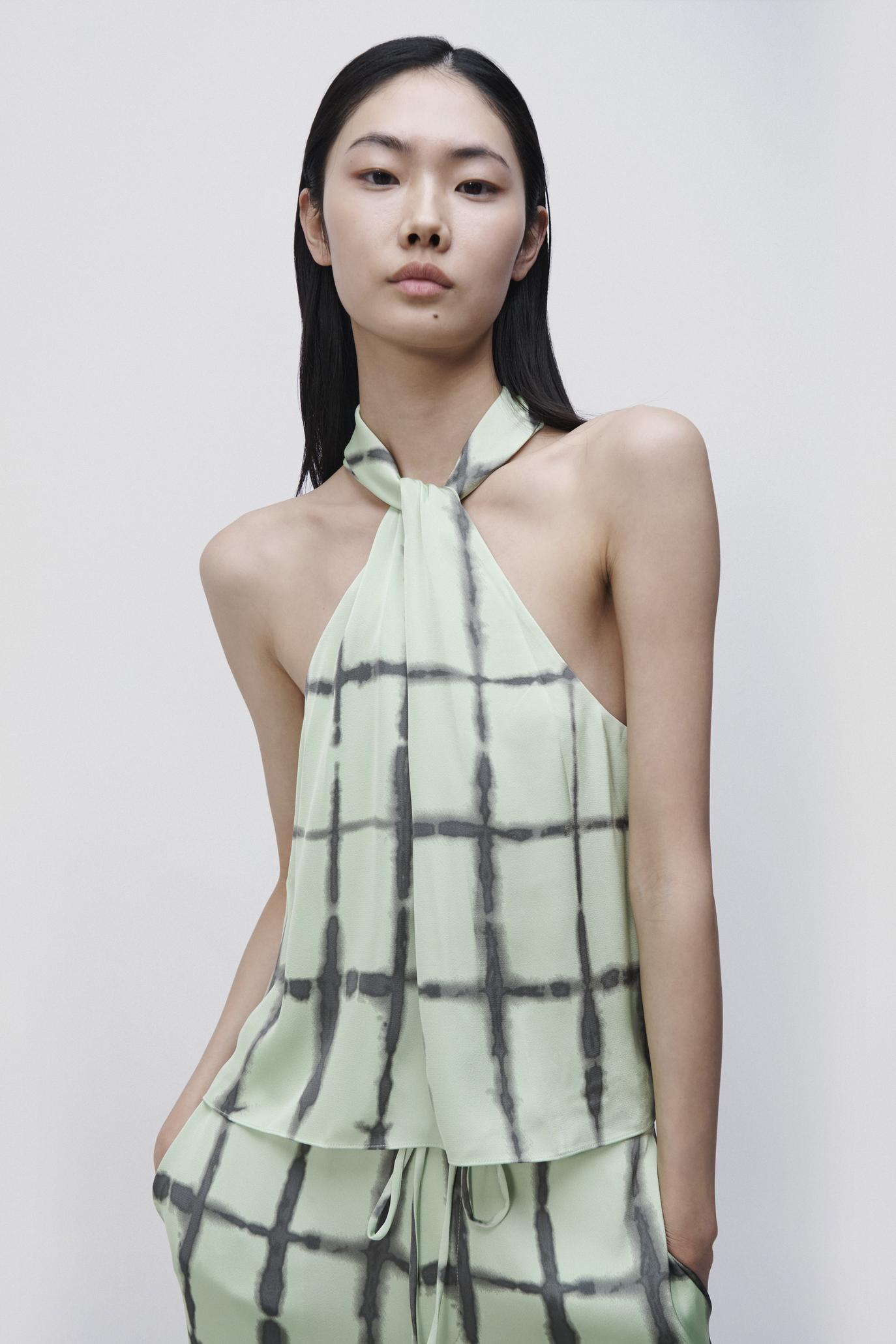 Katana Shibori Print Charmeuse Blouse | Jonathan Simkhai