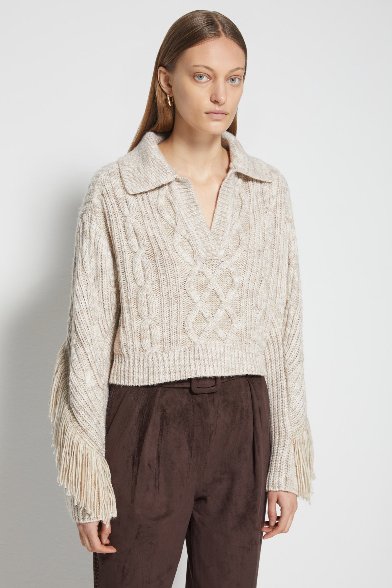 Kara Fringe Knit Polo | Jonathan Simkhai