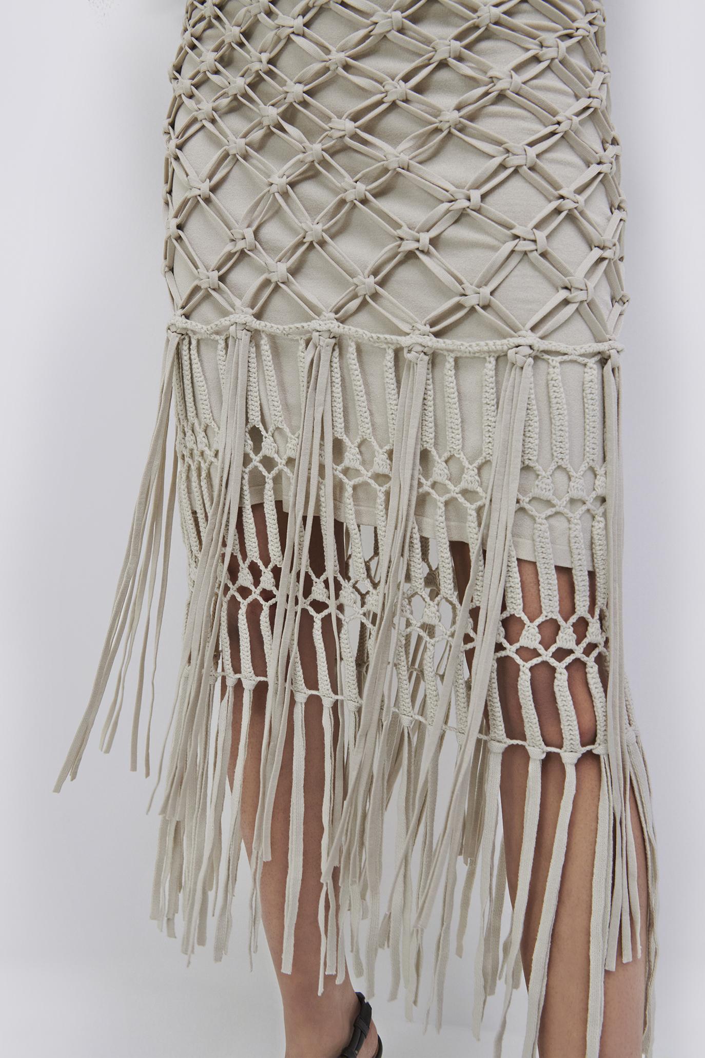 Catherine Compact Fringe Midi Skirt | Jonathan Simkhai