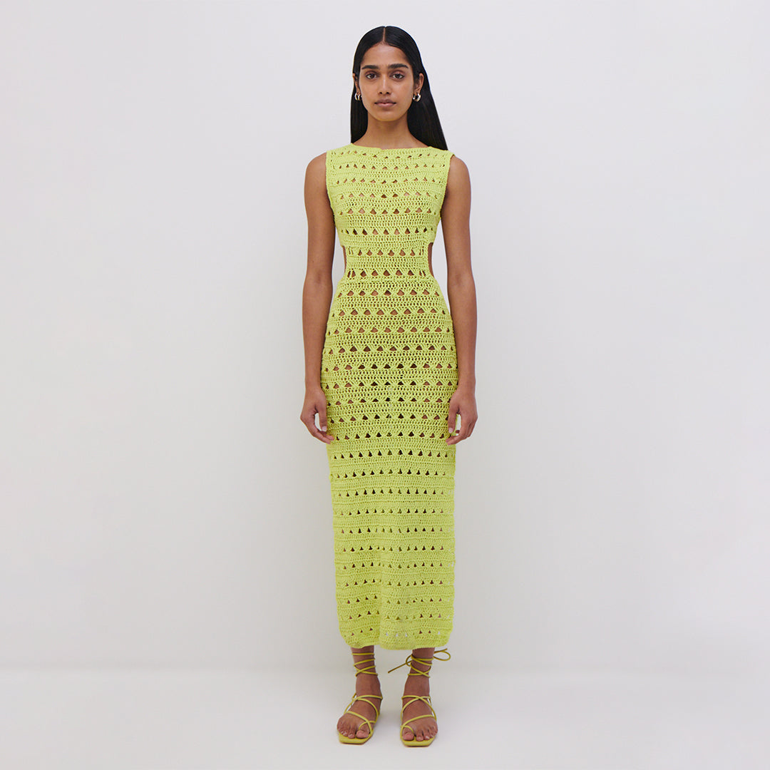 Jonathan Simkhai Js X Elexiay Crochet Dress In Chamomile