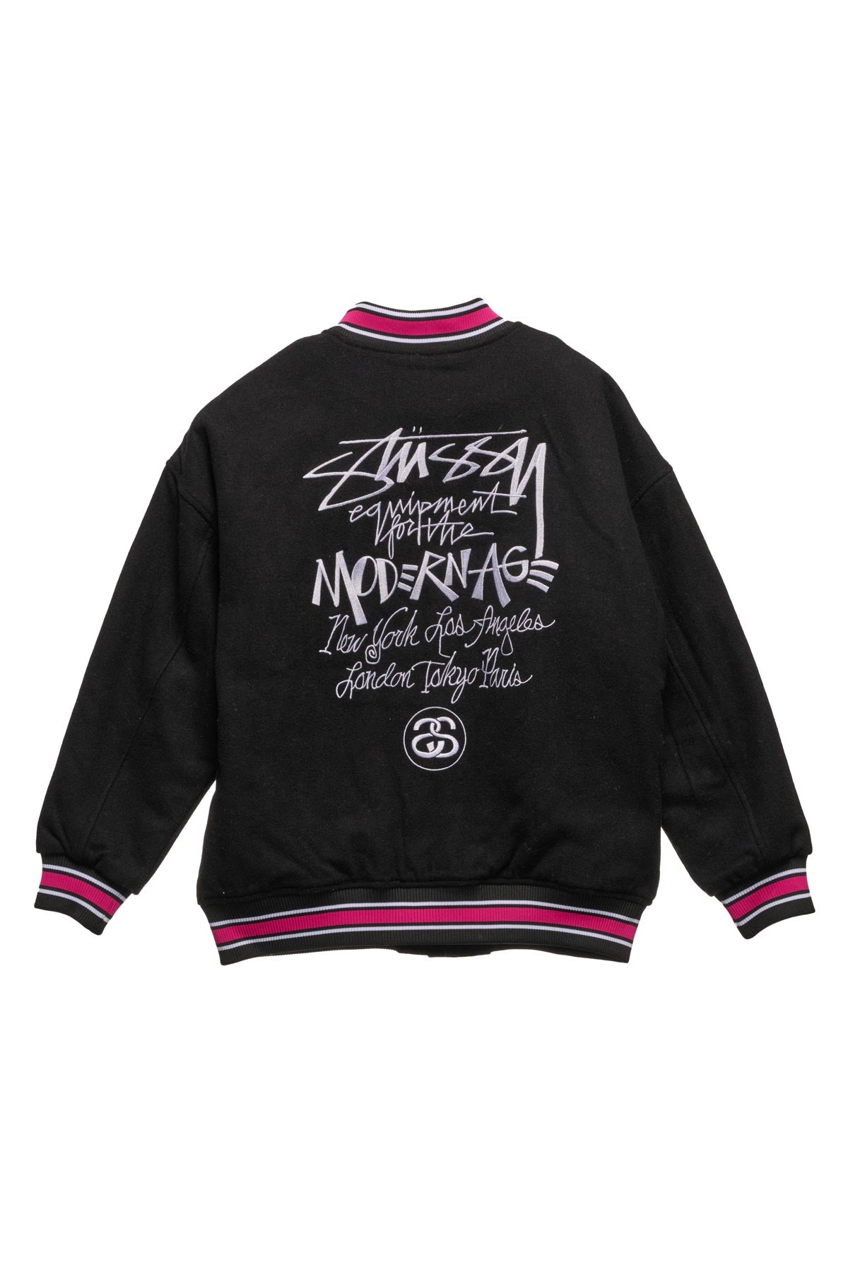 STUSSY VARSITY JACKET - Black | Stussy AU - Stüssy Australia