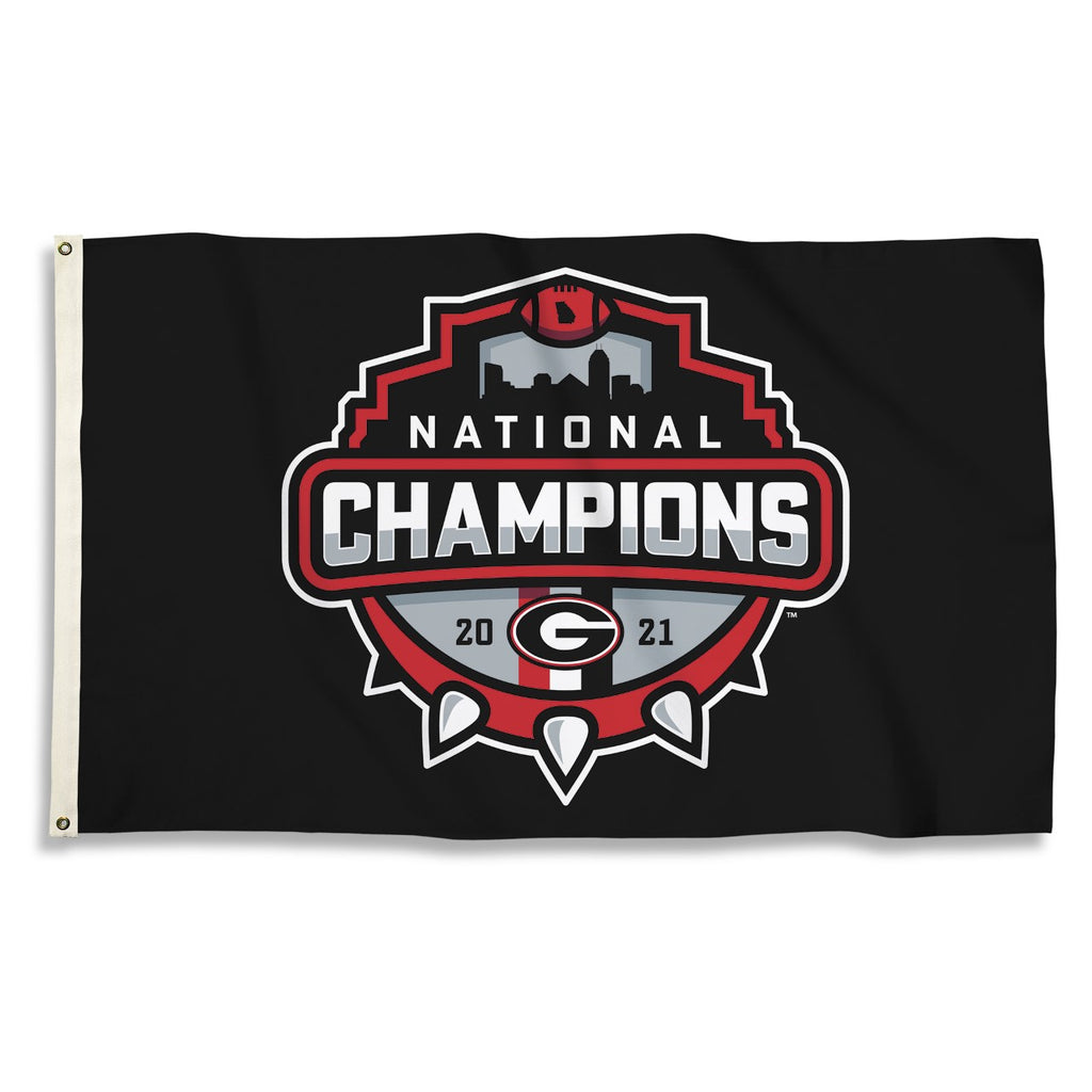 UGA National Champions 3x5 Flag Black The Red Zone Athens, GA