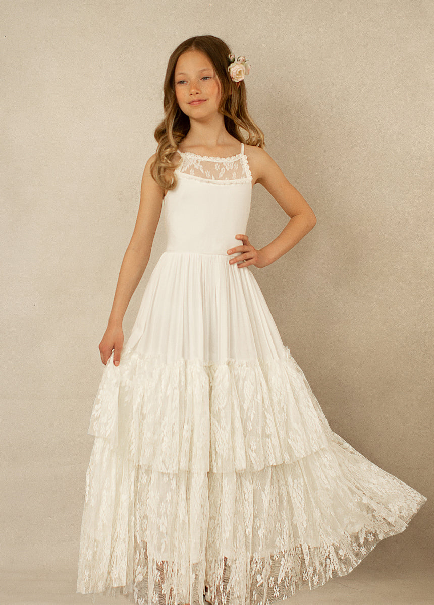 Image of Catrin Flower Girl Dress in Cream