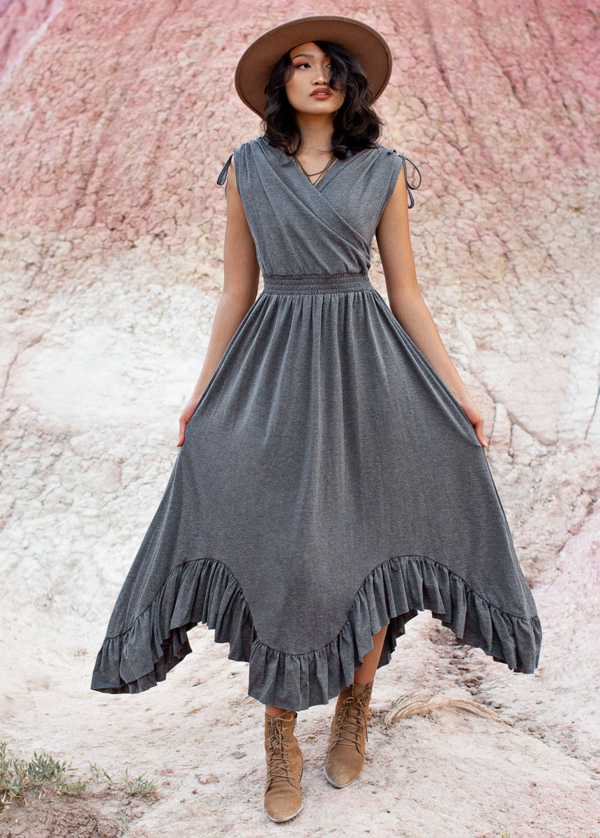 Image of Giovanna Dress in Heather Charcoal