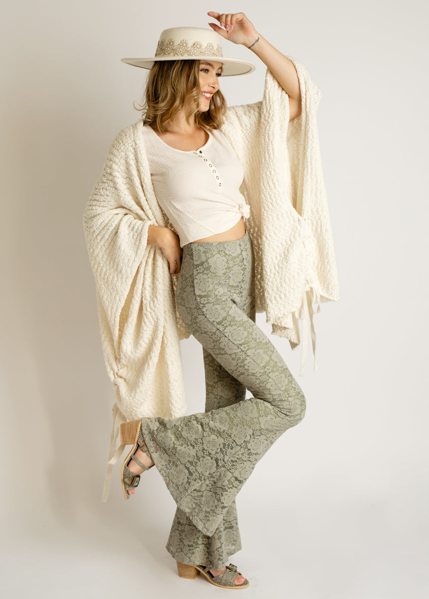 Image of Abril Pant in Neutral Green