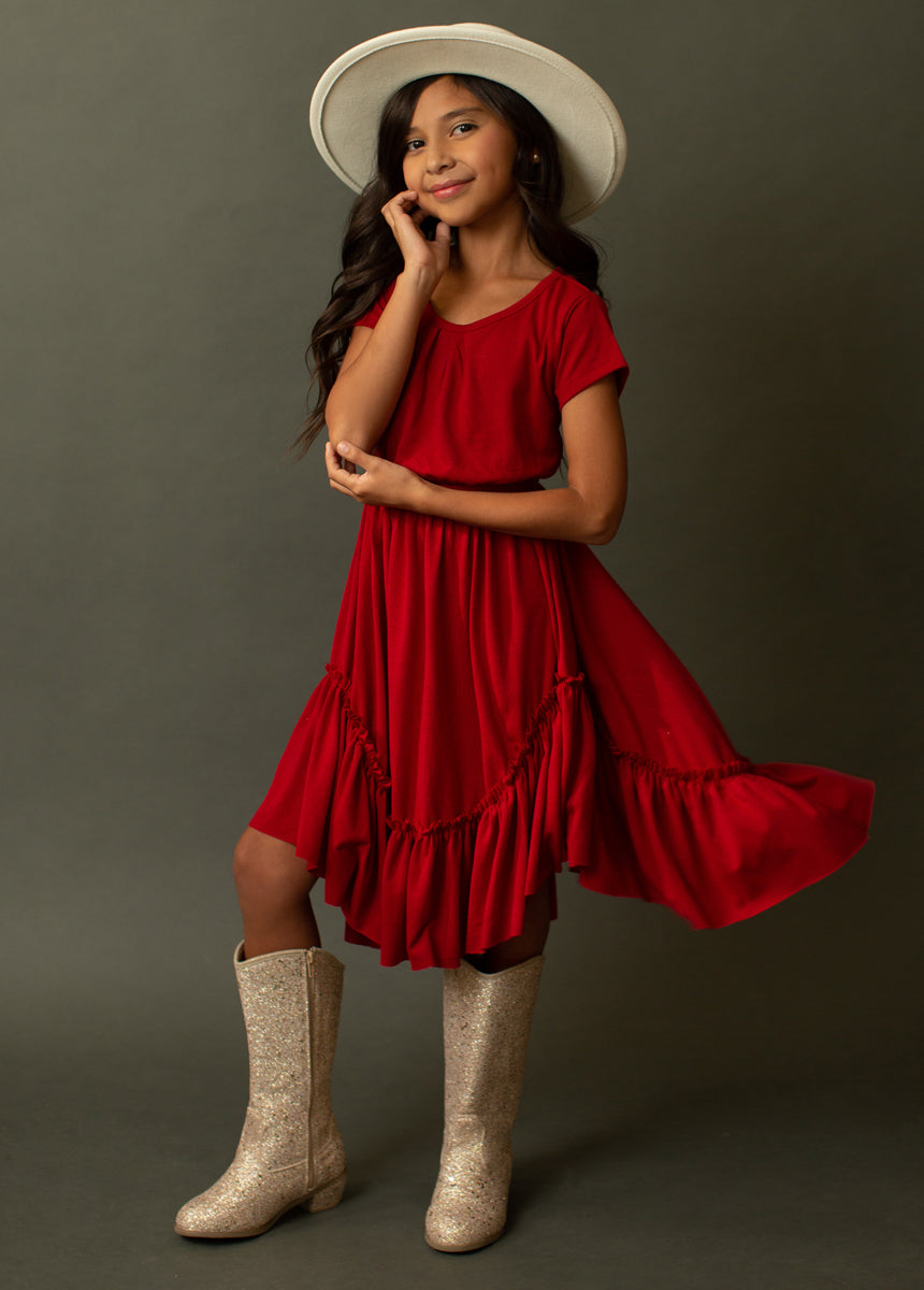 Image of Adrianna Dress in Crimson