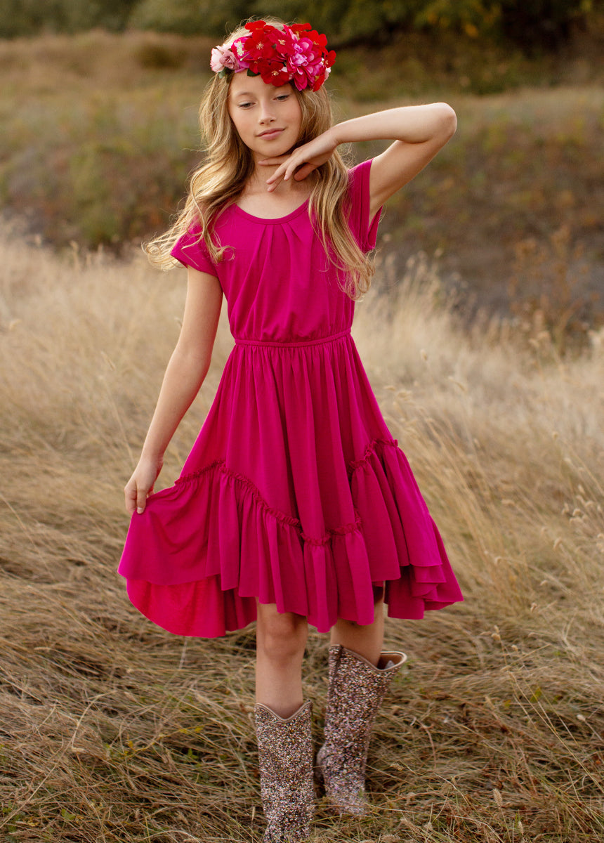 Image of Adrianna Dress in Fuchsia