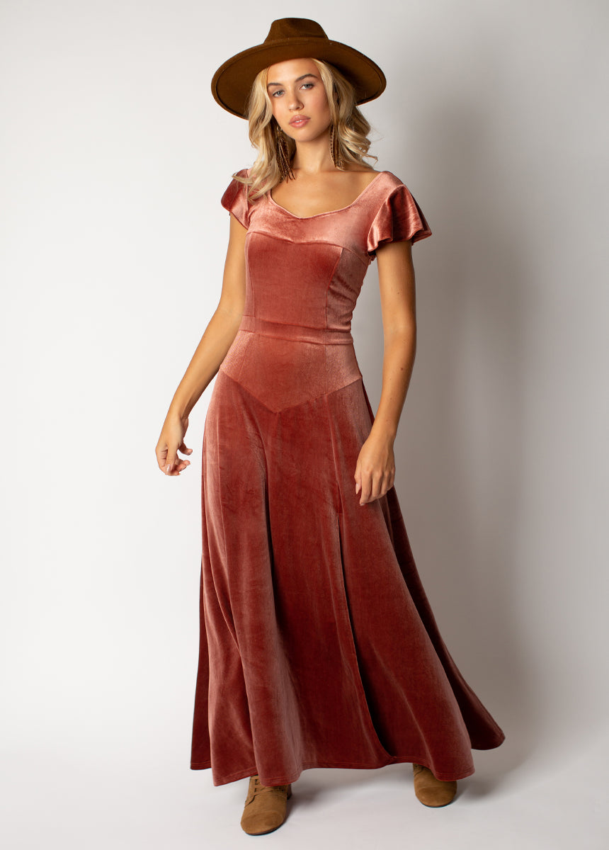 Image of Anastasia Maxi Dress in Rosette