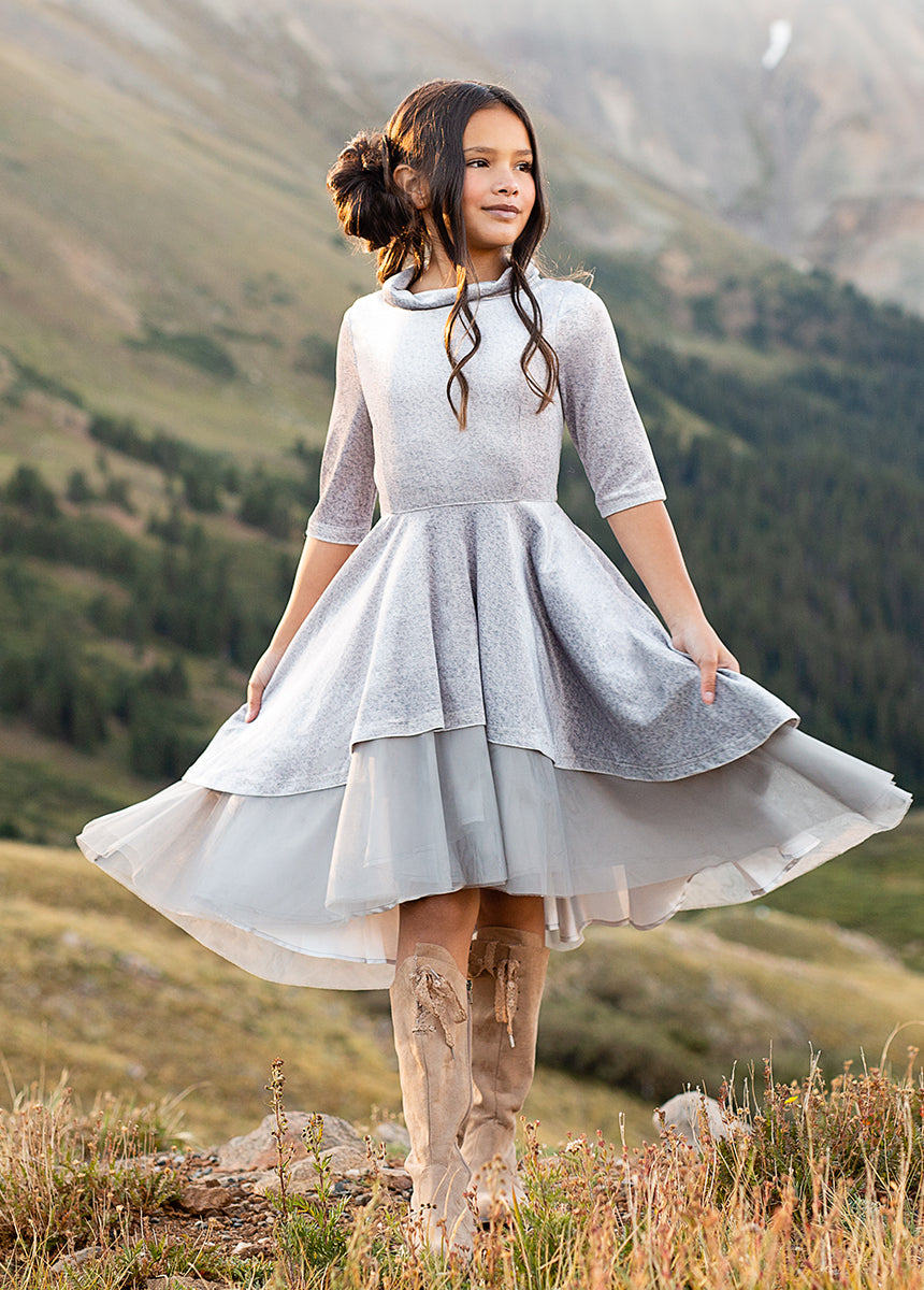 Image of Audrah Petticoat Dress in Pebble