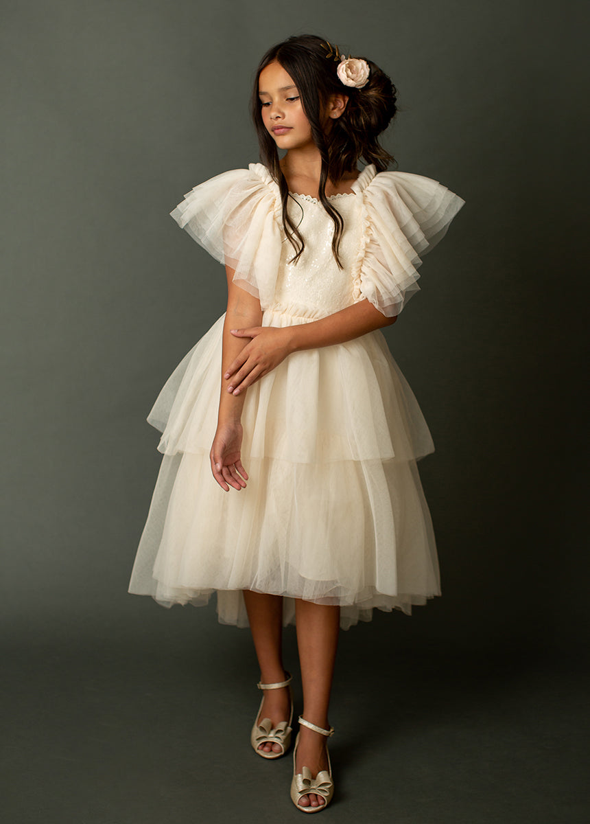 Image of Ayla Petticoat Dress in Vanilla