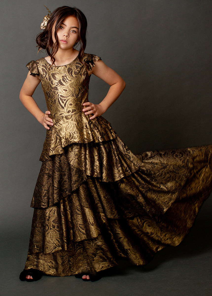 Image of Azalea Dress in Gold Lace