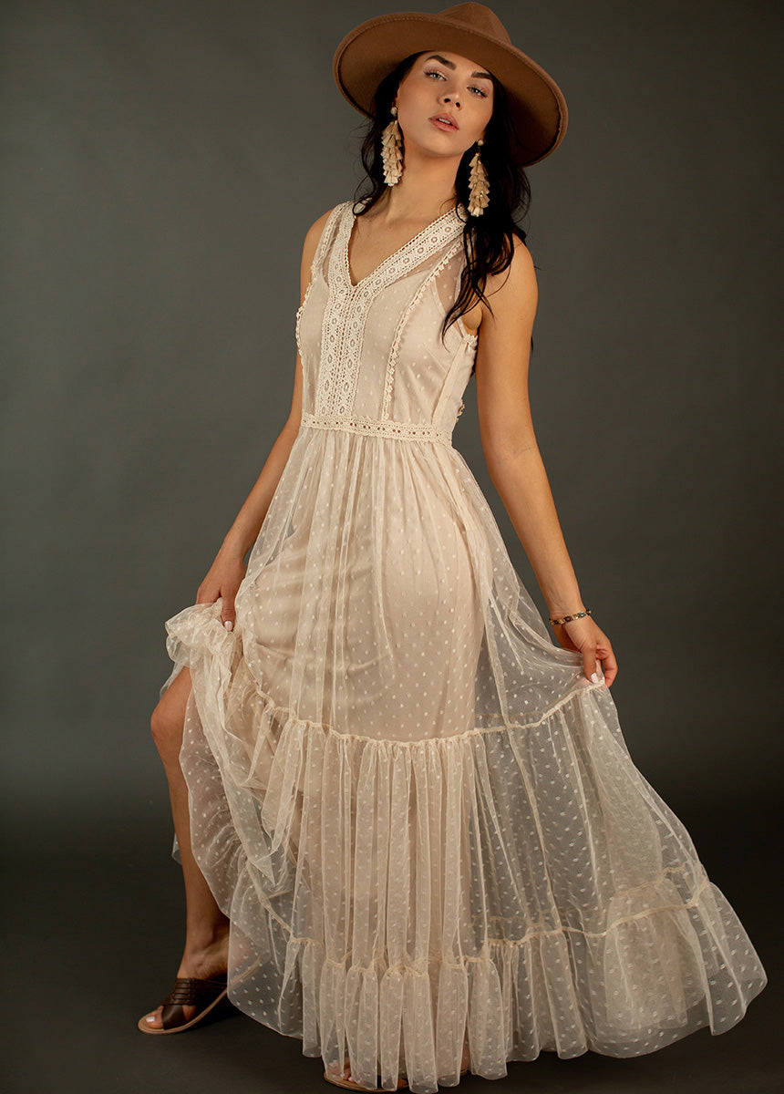 Image of Briella Dress in Ecru