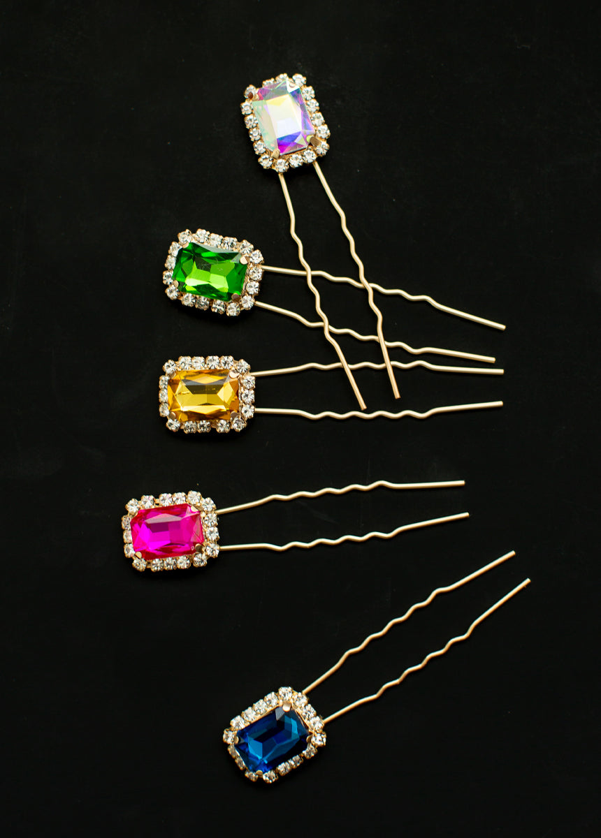 Image of Celaena Hairpin Set in Jewel Tone Multi