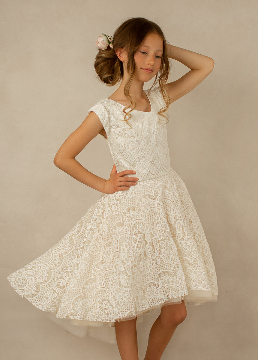 Image of Lezah Flower Girl Dress in Cream