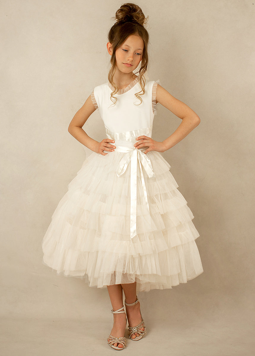 Image of Evian Flower Girl Dress in Lily