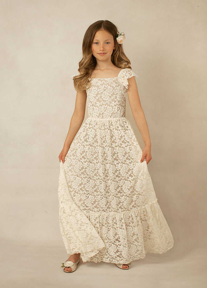 Image of Arly Flower Girl Dress in Birch