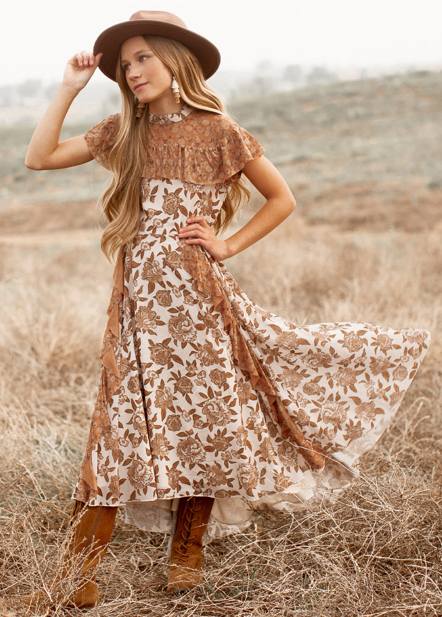 Image of Raylie Dress in Neutral Floral