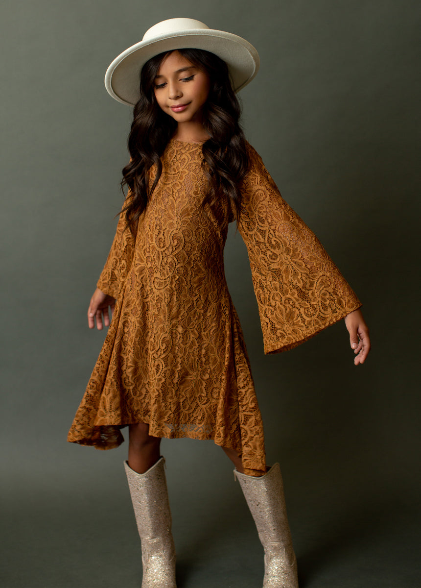 Image of Gael Dress in Tarnished Gold