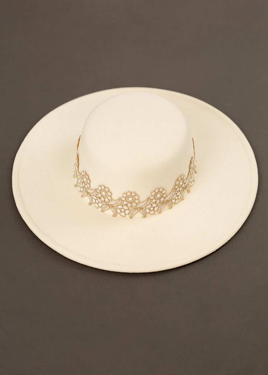 Image of Halo Bridal Hat in Cream