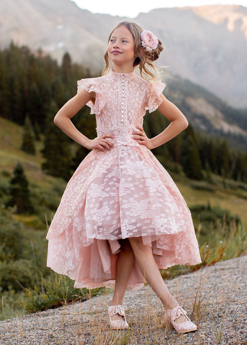 Image of Kristy Petticoat Dress in Blush Metallic