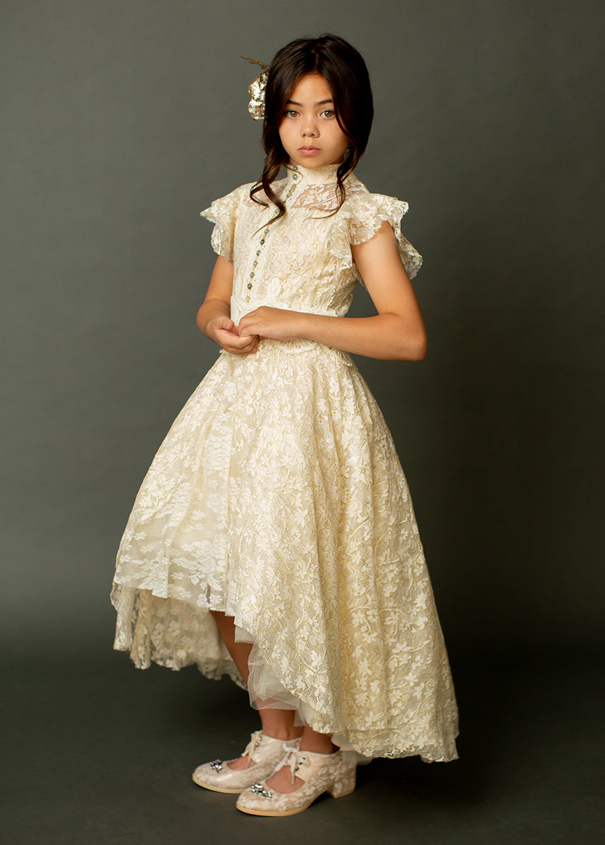 Image of Kristy Petticoat Dress in Cream Metallic